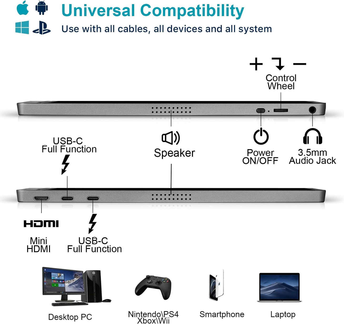 KYY Monitor portátil de 15.6"
